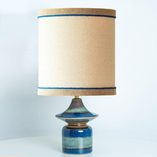 Blue Tiered Silhouette Ceramic Table Lamps from Soholm, Denmark, 1960s, Set of 3 For Sale - Image 4 of 10