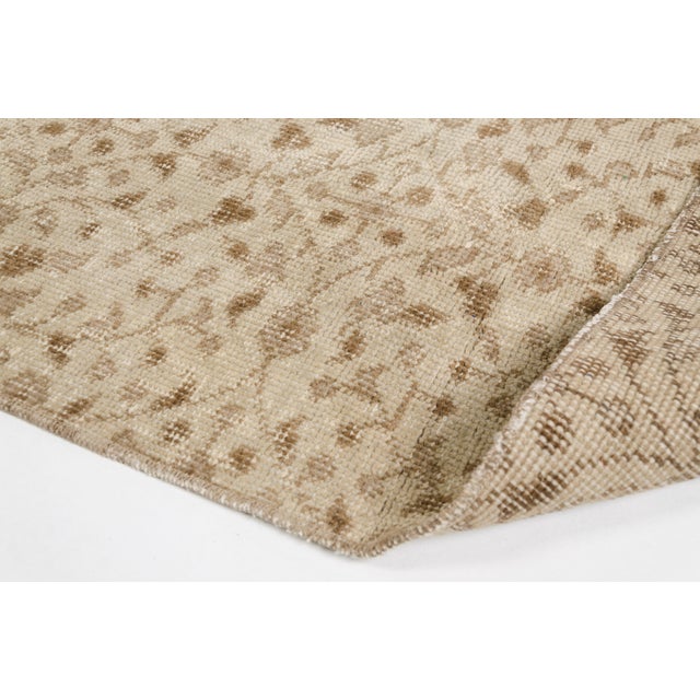Textile Beige Antique Wool Hallway Runner Rug For Sale - Image 7 of 10