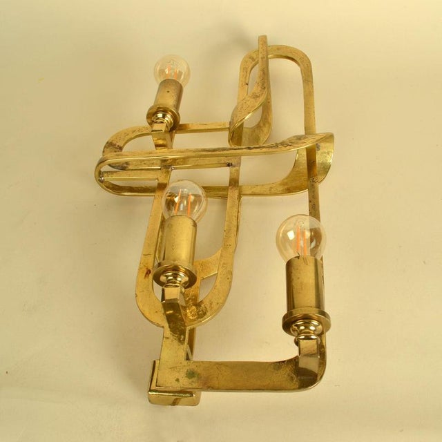 Gold Vintage Wall Sconce in Bronze by Frigerio, 1970s For Sale - Image 8 of 9