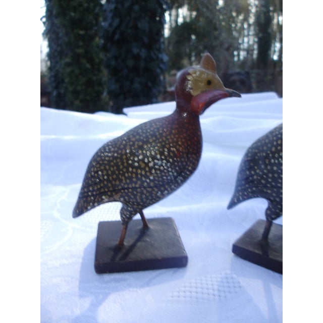 Antique Wooden Guinea Fowls, 1890s, Set of 2 For Sale - Image 14 of 15