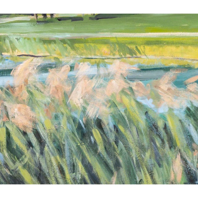 Early 21st Century Contemporary Lakeside Landscape Oil on Canvas For Sale - Image 5 of 10