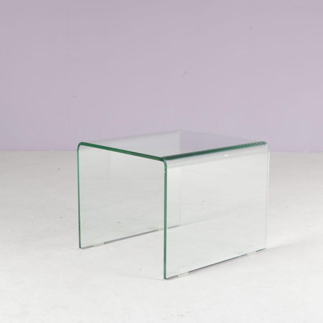 Glass Waterfall Side Table from Fiam, Italy, 1980s For Sale - Image 5 of 7