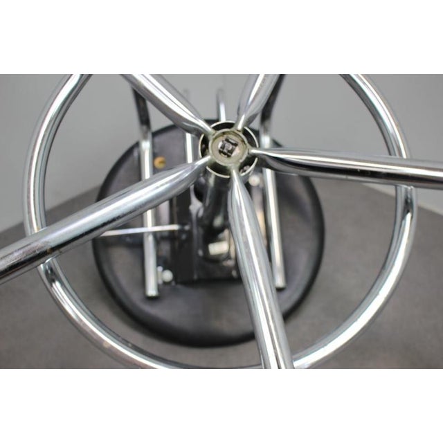 Adjustable Chrome Swivel Office Chair on Casters, Czechoslovakia, 1980s For Sale - Image 10 of 13