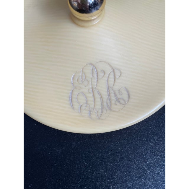 Yellow Pair Antique French Ivory Vanity Boxes, Monogrammed For Sale - Image 8 of 16