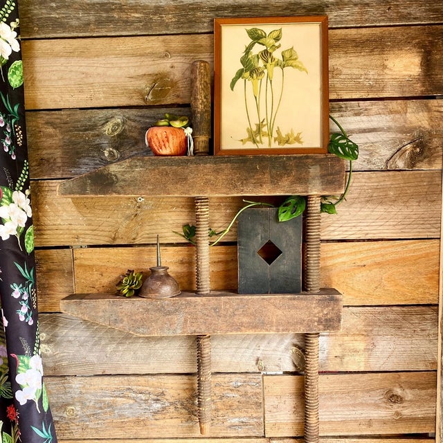 Antique Wood Hand Screw Clamp For Sale - Image 4 of 7