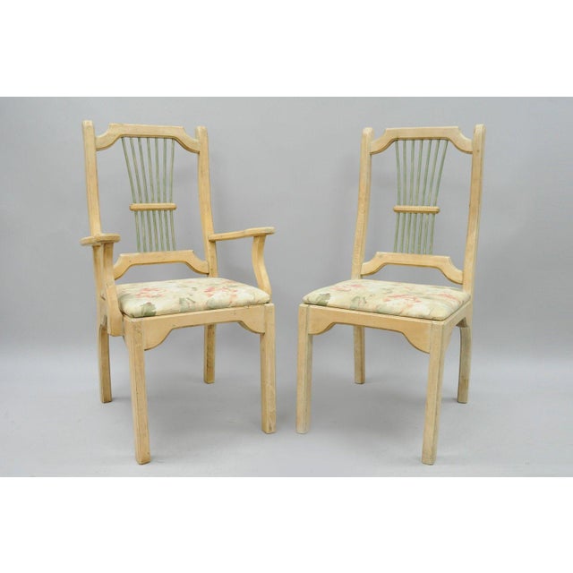 Set 6 Rustic Primitive French Country Wood Spindle Dining Room
