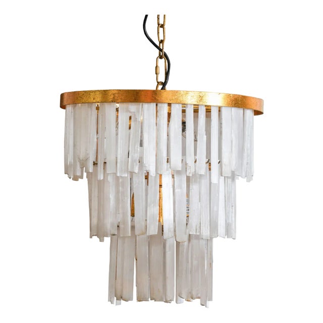 Matthew Izzo Home Selenite Three Tier Chandelier - New For Sale