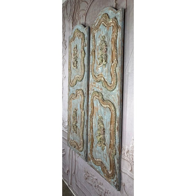 19th Century French Louis XV Rococo Doors With Distressed Wood Finish For Sale - Image 16 of 18