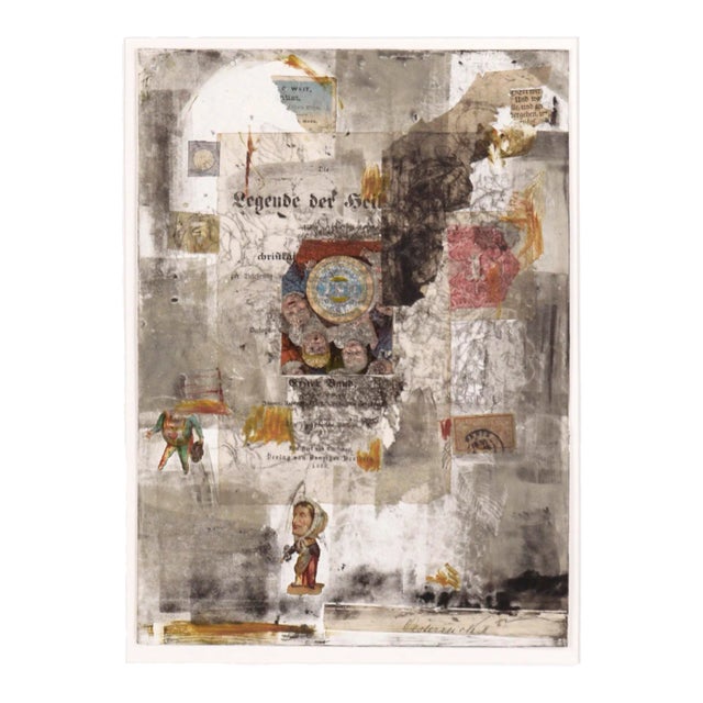 "Oesterreich Ii" Contemporary Monotype With Chine Colle and Watercolor by Michael Pauker For Sale