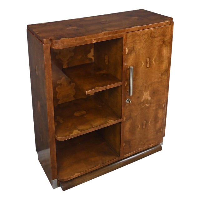 Art Deco Bibus in Elm Burl Veneer, 1920s For Sale