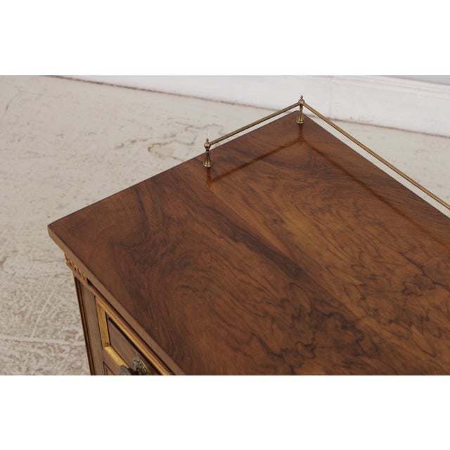 Karges French Louis XVI Walnut 3 Drawer Nightstand For Sale - Image 12 of 15