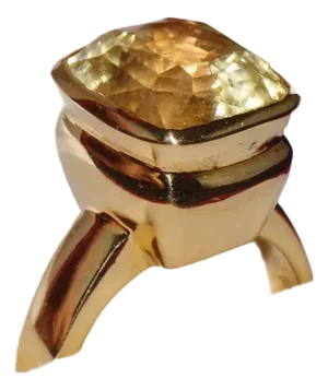 GIA Certified Natural 11.45cts Ceylon Yellow Sapphire 18K Solid Gold Bezel Dome Ring, size 7