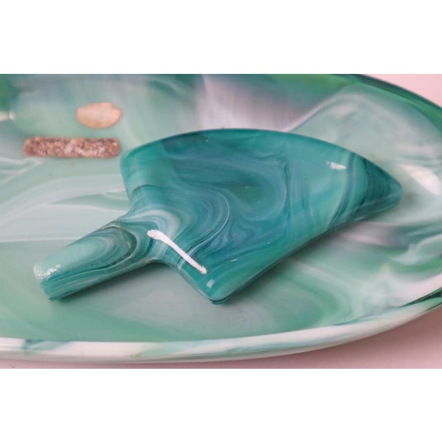Green White Mouth-Blown Glass Dressing Table Set, 1950s, Set of 5 For Sale - Image 9 of 16