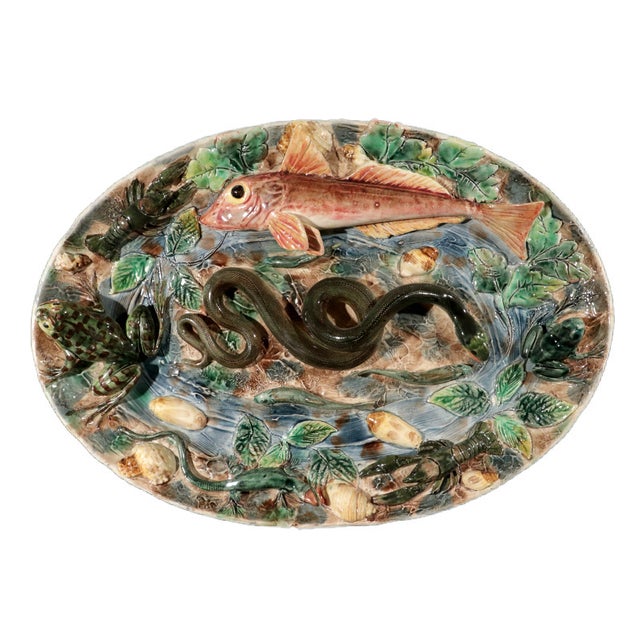 Late 19th Century French Majolica Palissy Dish, Longchamp For Sale - Image 14 of 14