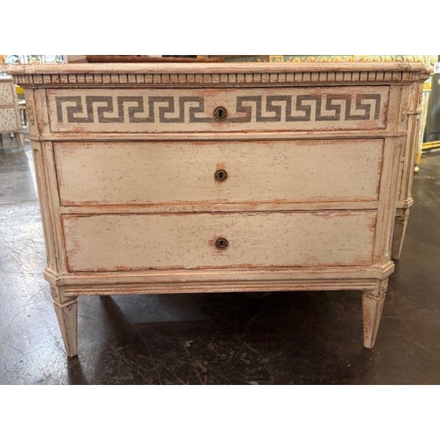 Pair of Swedish Gustavian Chests With Greek Key Design For Sale In Dallas - Image 6 of 6