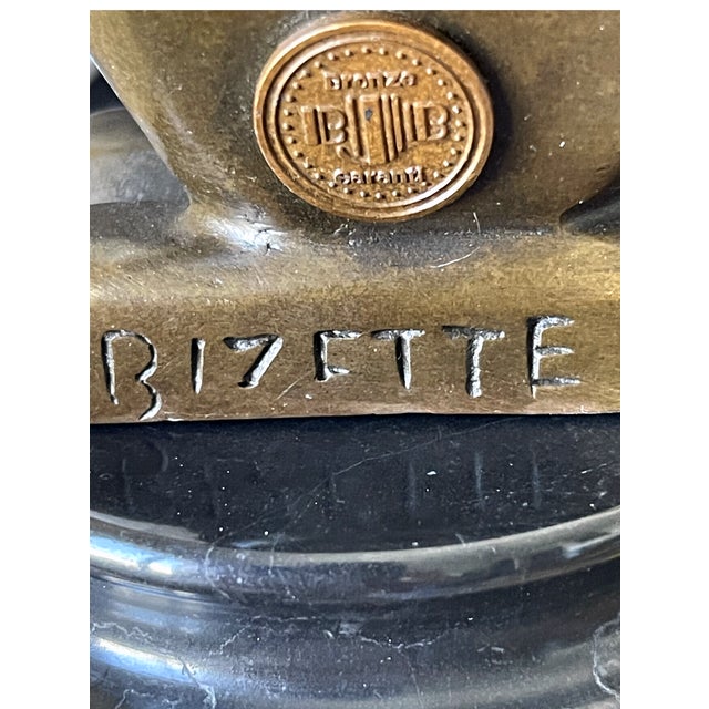 Art Deco Style Patinated Bronze Rabbit Sculpture after Bizette For Sale - Image 9 of 10