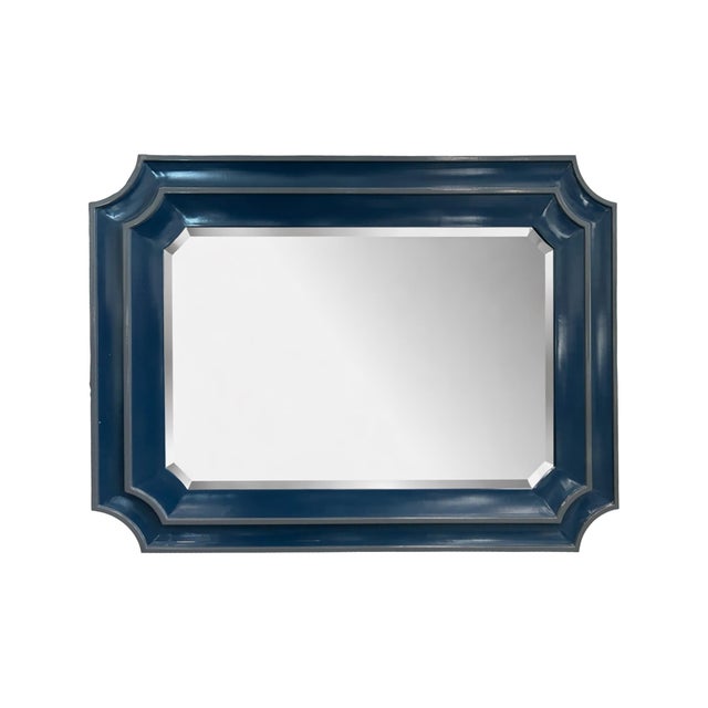 2020s Ethan Scalloped Mirror Navy For Sale - Image 5 of 11