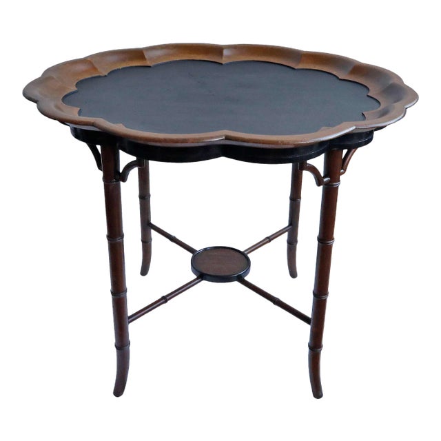 Antique English Faux Bamboo Table For Sale