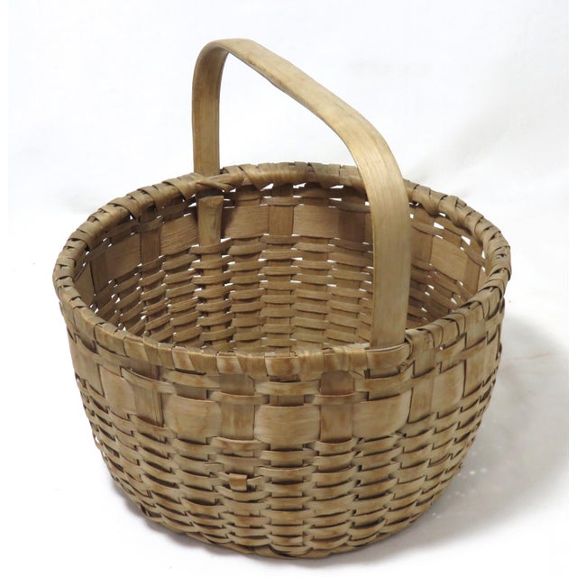 Antique Maine Penobscot Indian Hand Woven Handled Basket For Sale - Image 13 of 13