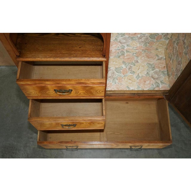 English Compactum Wardrobe in Light Oak, 1920s For Sale - Image 17 of 18
