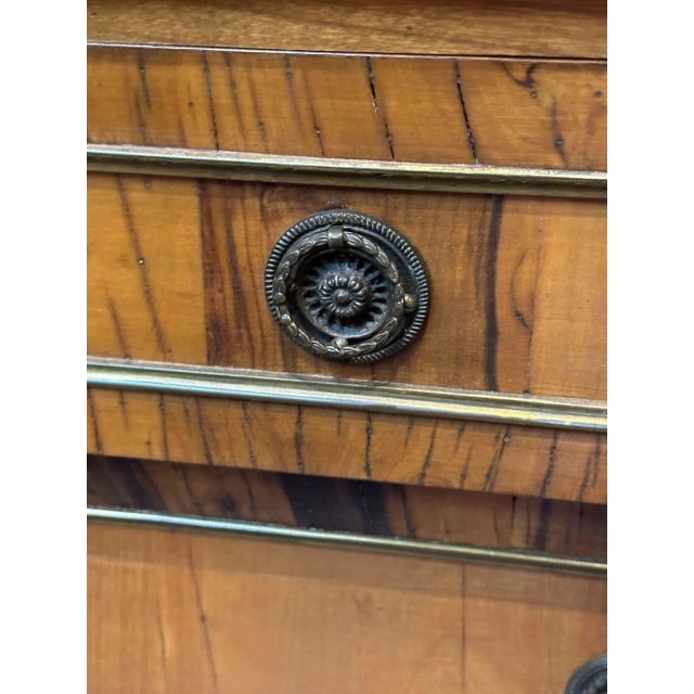 Brown Mid-Century Italian Empire Style Walnut Chest For Sale - Image 8 of 10