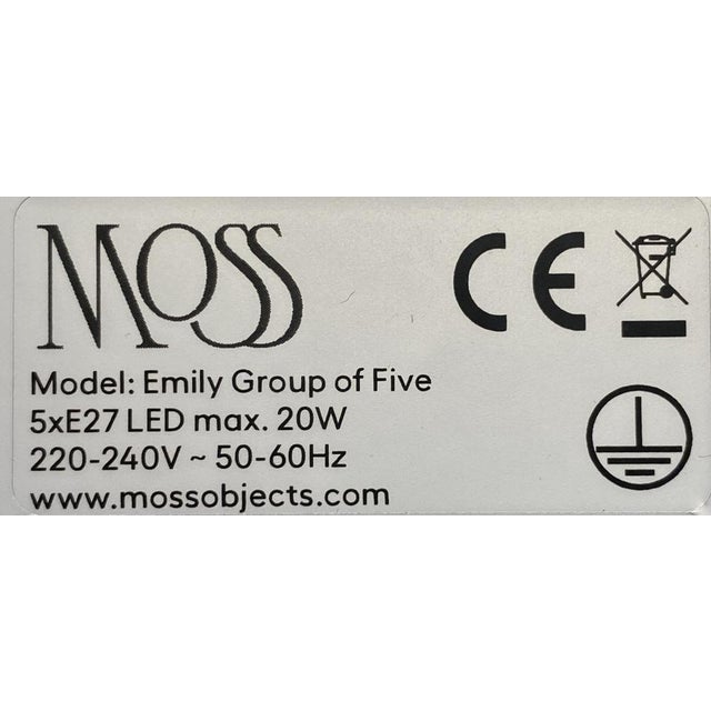 Not Yet Made - Made To Order Emily Group of Five Hanging Lamp with Oxidized Shades from Moss Objects For Sale - Image 5 of 6