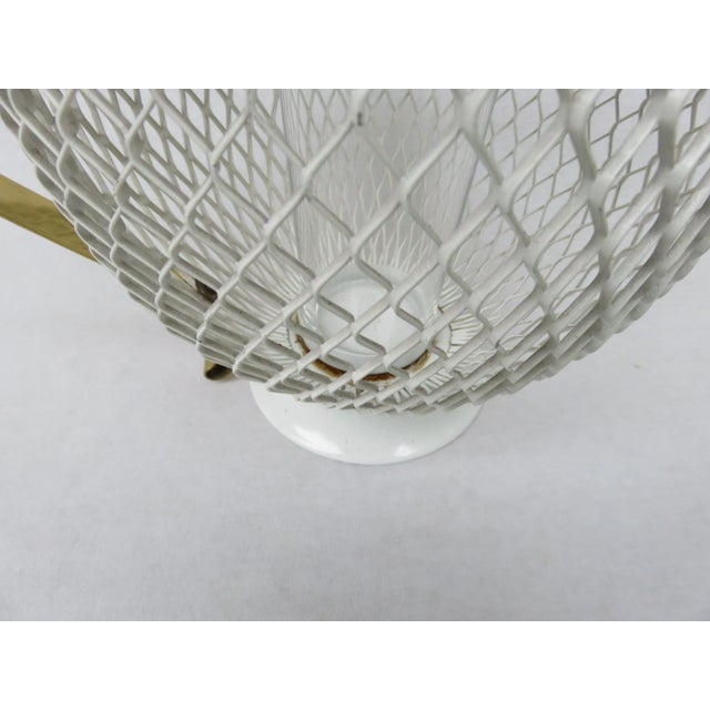 Mid-Century White & Yellow Metal & Brass Umbrella Stand, Tray, & Jug , Set of 3 For Sale - Image 14 of 18