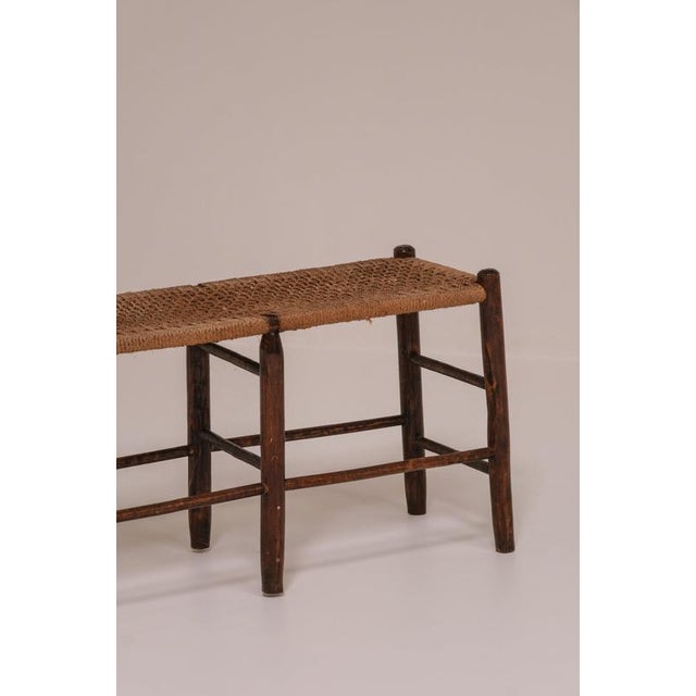 Mid 20th Century French Woven Cord Bench, France, 1950 For Sale - Image 5 of 9