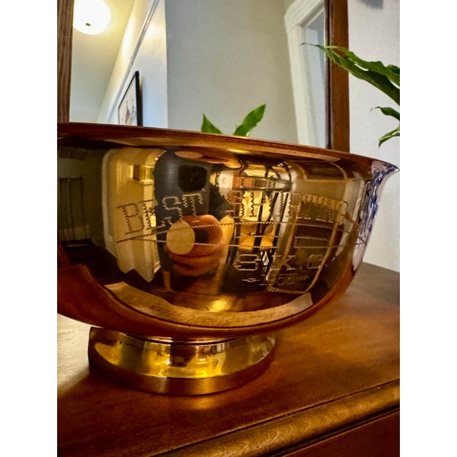 Metal 1955 Engraved Sporting Dog Trophy Bowl by Dodge Inc., Brass, Mid-Century For Sale - Image 7 of 10