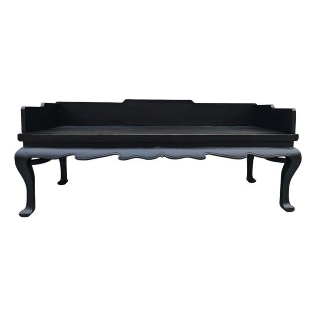Ntique Chinese Black Lacquer Daybed Bench, Northern China, Circa 1826 For Sale