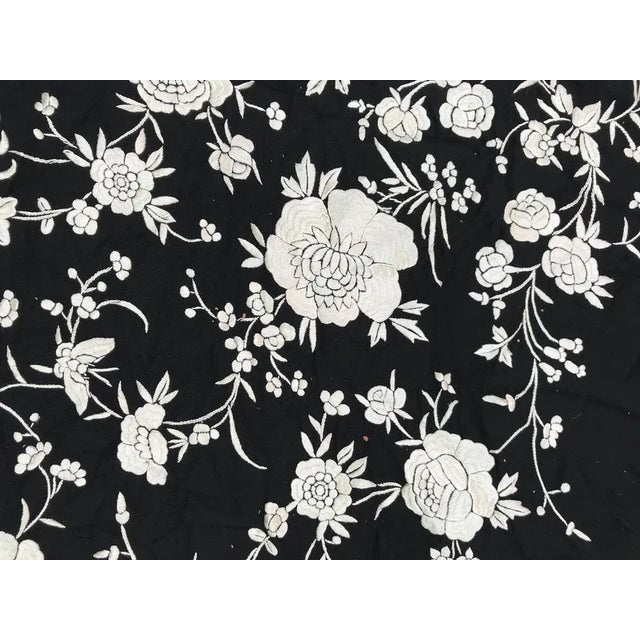Textile Vintage Manila Shawl with Chinese Embroidery For Sale - Image 7 of 12