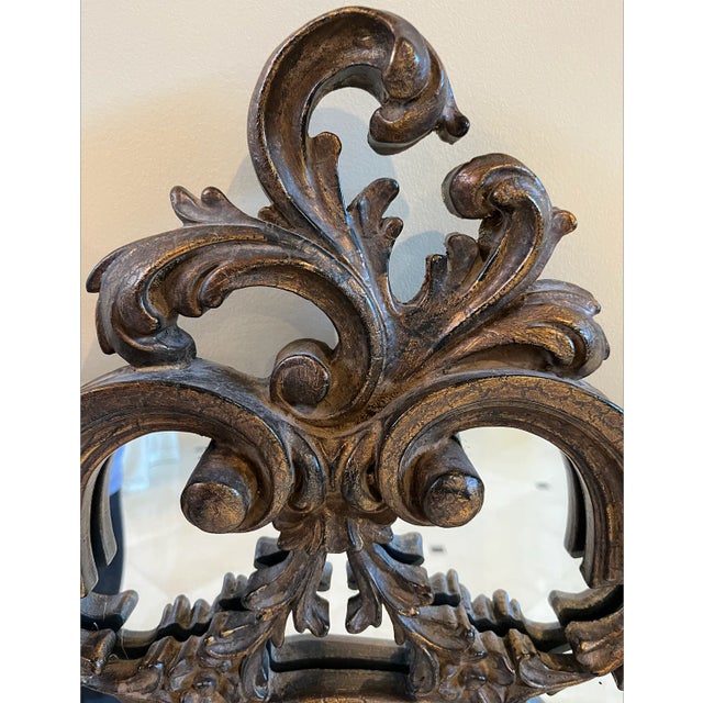 2000s Scroll and Leaf Frame Wall Mirror For Sale - Image 9 of 12