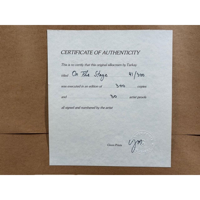 Itzchak Isaac Tarkay, Fauvism, "On the Stage" Signed and Numbered Silkscreen, 20th C. For Sale - Image 13 of 13