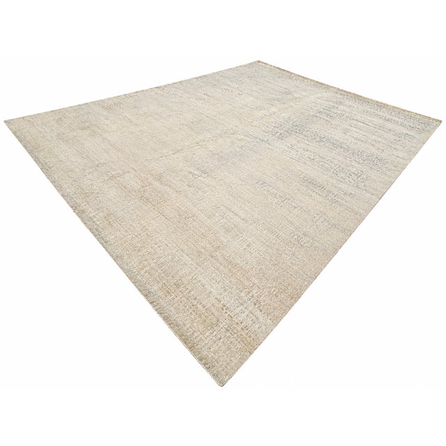 Rh Matrice Wool & Silk Rug – 10' × 14' Ivory | Hand-Knotted Wool & Silk | For Sale - Image 9 of 18