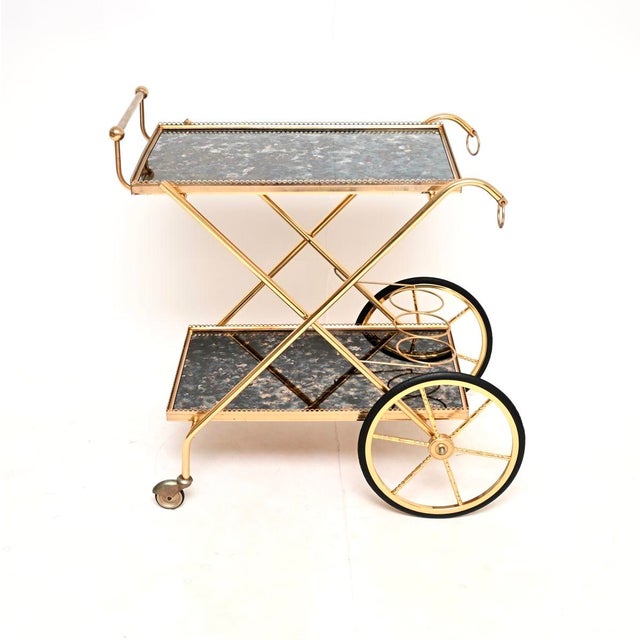 Vintage Italian Brass Drinks Trolley, 1970s For Sale - Image 13 of 13