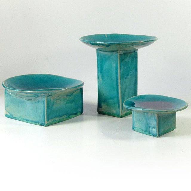 Sculptural Pottery Glazed Set by Joanna Wysocka, Set of 4 For Sale - Image 4 of 9