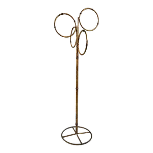 Hollywood Regency Gilt Four Ring Standing Towel Rack
