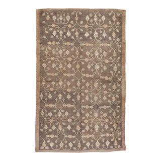Mid-20th Century Handmade Turkish Anatolian Brown Accent Rug For Sale