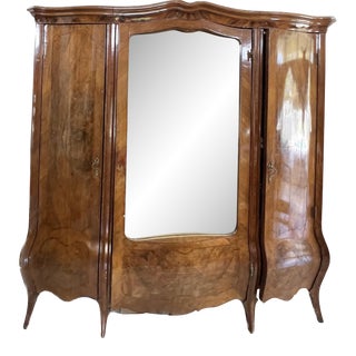Vintage Italian Louis XV Triple Armoire Bombay Marquetery For Sale