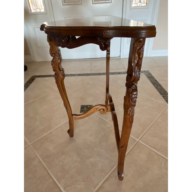 Vintage Wood Carved Half Moon Table Chairish