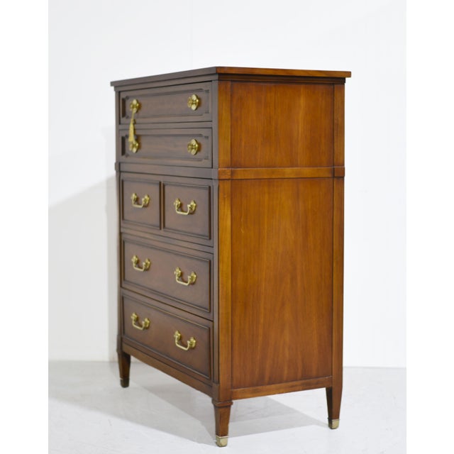 Mid Century Transitional 5 Drawer Highboy by Drexel For Sale In Chicago - Image 6 of 15
