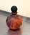 Galle' style art deco black/red satin cameo glass perfume bottle. Excellent condition.