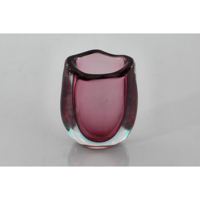 Flavio Poli Mid-Century Purple Submerged Murano Glass Vase attributed to Flavio Poli, Italy, 1960s For Sale - Image 4 of 13