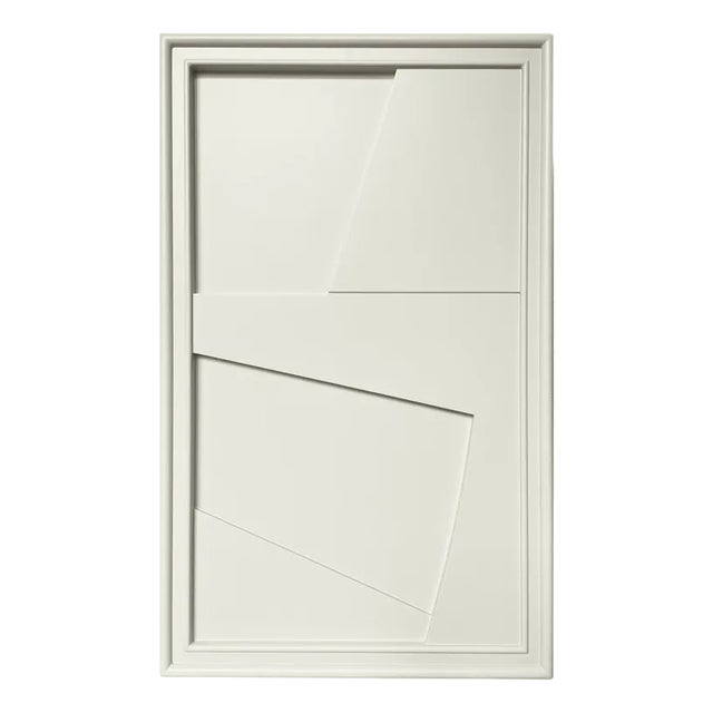 Wooden Edge Wall Art in Oyster White by Likya Atelier For Sale