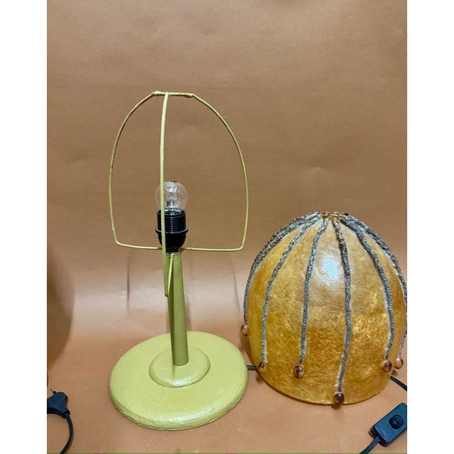 Rococo Art Nouveau Table Lamps in Fiberglass, 1970, Set of 2 For Sale - Image 3 of 6