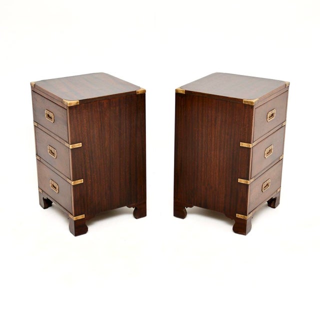 Antique Military Campaign Bedside Chests, 1930s, Set of 2 For Sale - Image 4 of 11