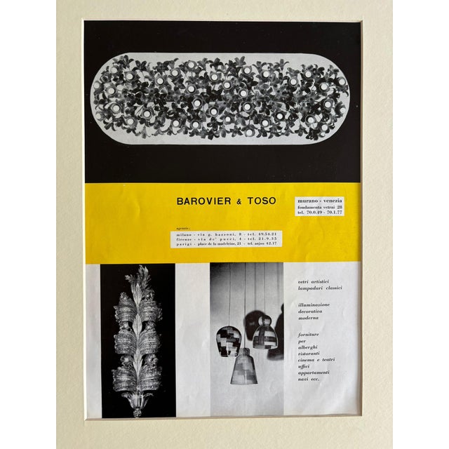 Original Barovier and Toso Advertising Print for Murano Glass, Italy, 1956 For Sale - Image 9 of 9