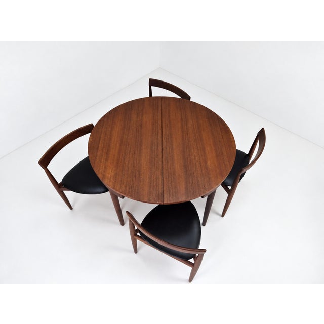 Round Extendable Dining Table and Chairs in Teak by Hans Olsen for Frem Røjle, Denmark, 1960s, Set of 5, in Good...