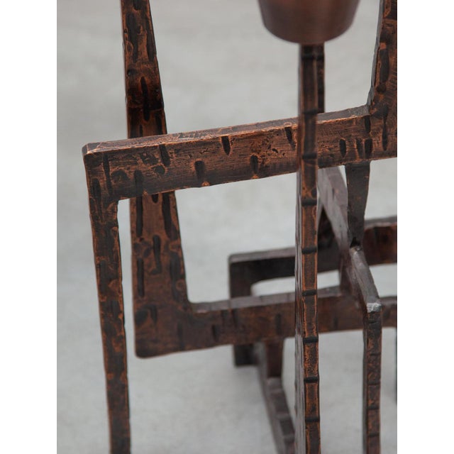 Brutalist Candleholder Sculpture in Wrought Iron, France, 1970s For Sale - Image 13 of 16