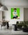 Cedric Vu "Do You Smell Fumes?" Tufted Yarn Work, Gas Mask Figure, Electric Green, Contemporary California Textile Art, Pop Art, 2025 For Sale In San Francisco - Image 6 of 8